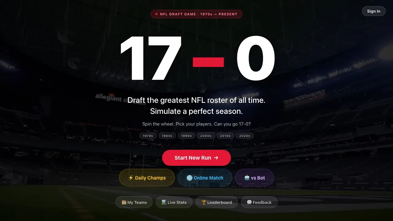 Play 17-0 Showdown - Free Online Sports Game