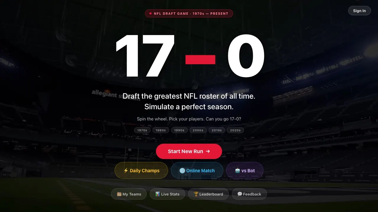 Play 17-0 Showdown - Free Online Sports Game
