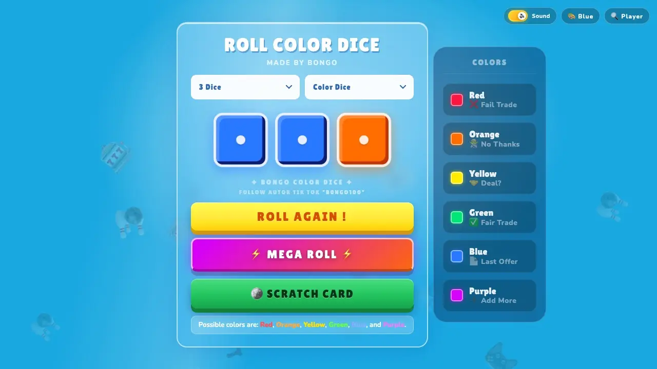 Play Roll Color Dice - Free Online Casual Game