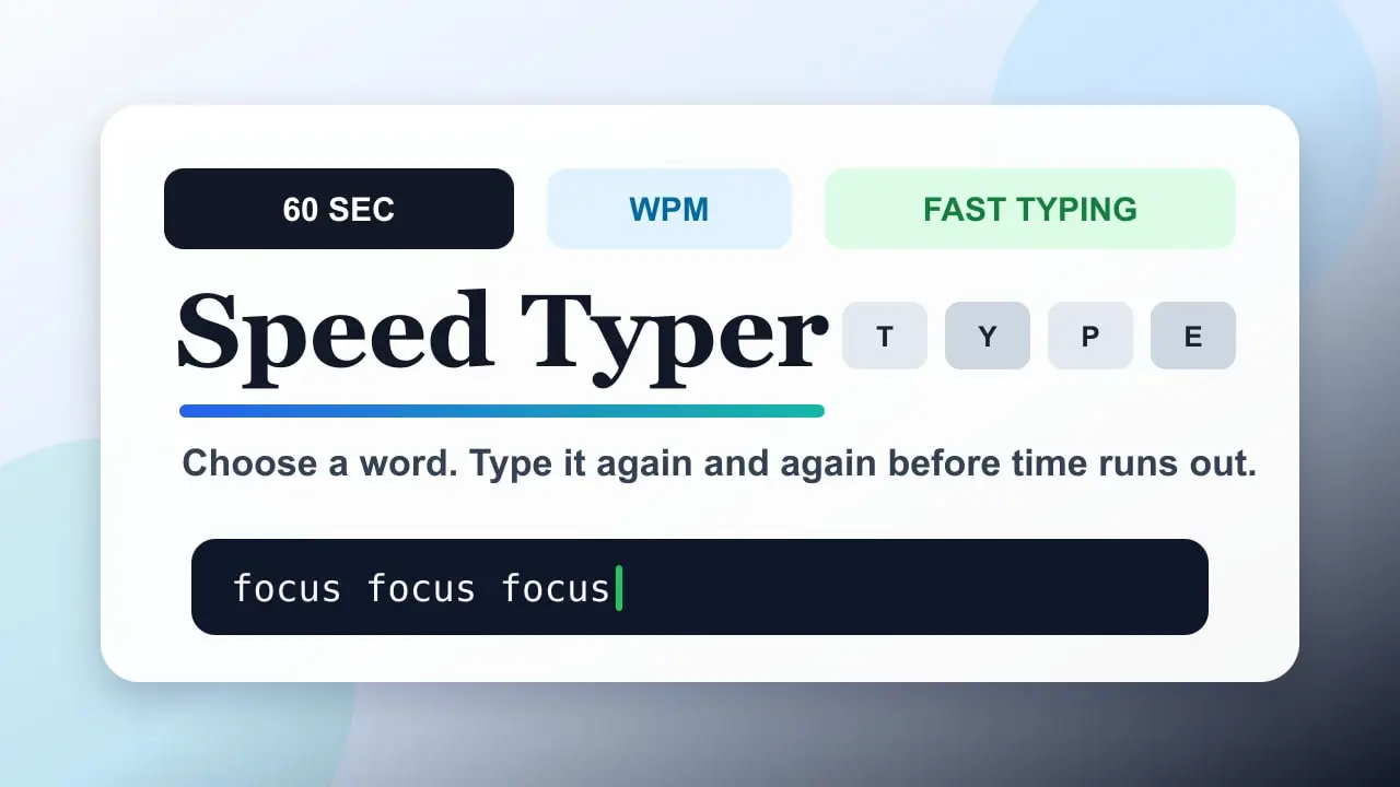 Play Speed Typer - Free Online Puzzle Game